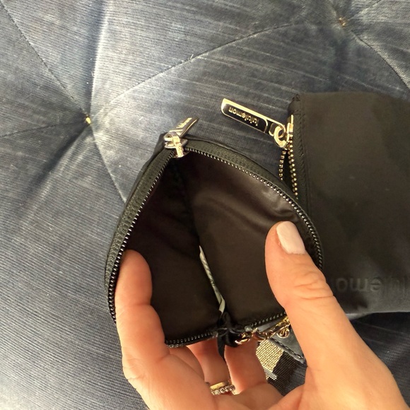 Lululemon black dual pouch wristlet with Gold Details - Picture 5 of 5